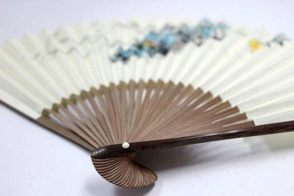 Japanese Blue Dragon Folding Fan Antibacterial Coating Four Sacred Beasts