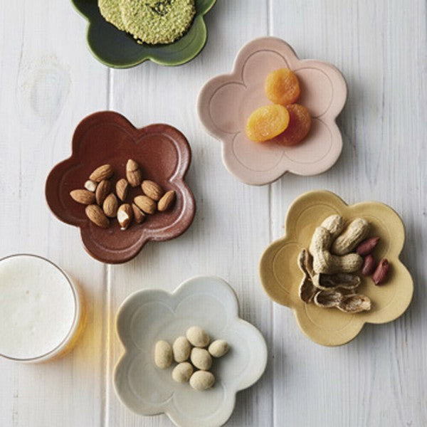 Hannari Colorful Flower Small Plates 5 Colors Gift Set (5pcs) from Japan