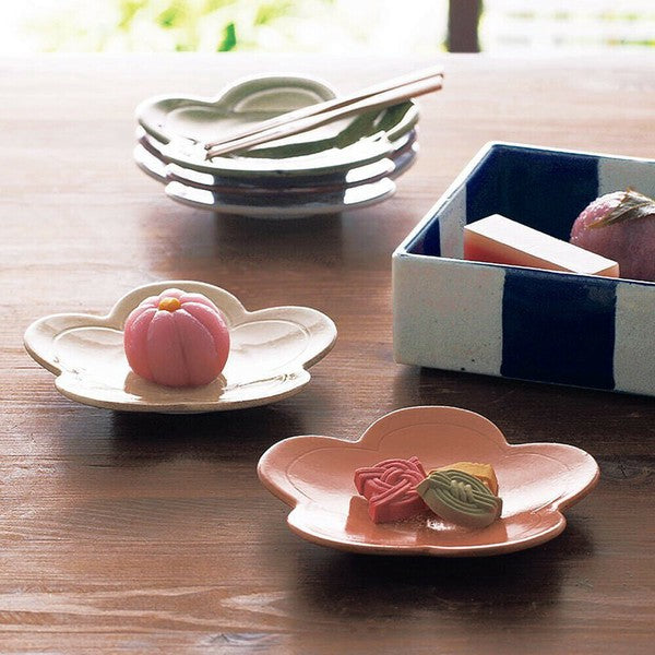 Hannari Colorful Flower Small Plates 5 Colors Gift Set (5pcs) from Japan