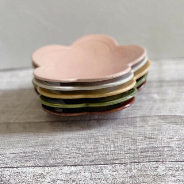 Hannari Colorful Flower Small Plates 5 Colors Gift Set (5pcs) from Japan