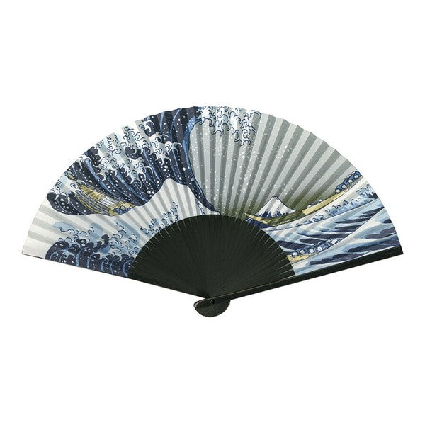Double-sided Hokusai folding fan 75-type 35-ken 36 Views of Togaku, Blue