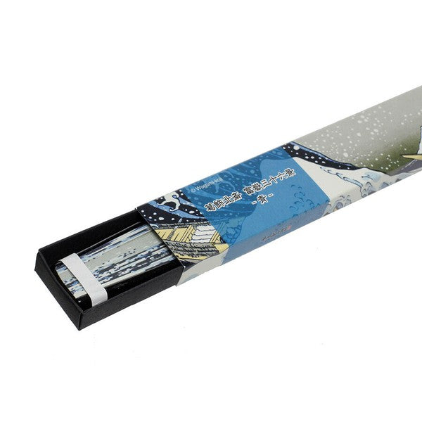 Double-sided Hokusai folding fan 75-type 35-ken 36 Views of Togaku, Blue