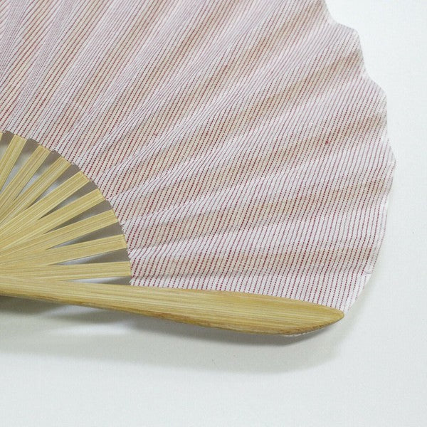 Ojiya Chijimi Sensu Shell Shape Striped Pink