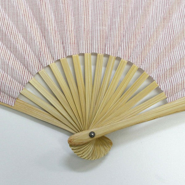 Ojiya Chijimi Sensu Shell Shape Striped Pink