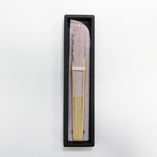 Ojiya Chijimi Sensu Shell Shape Striped Pink