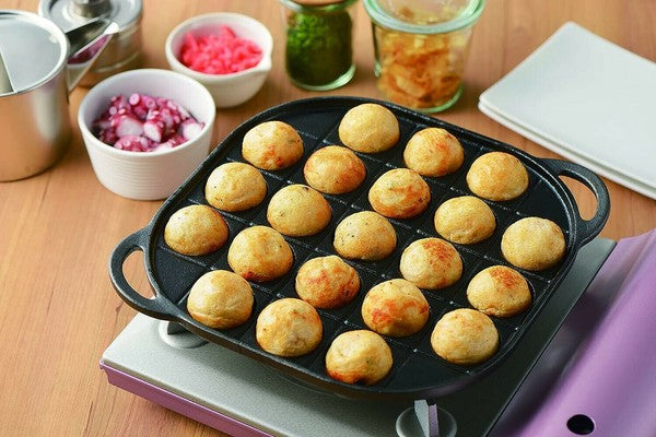Takoyaki Plate 21 Holes Cast Iron Sprout For Gas Stove Only