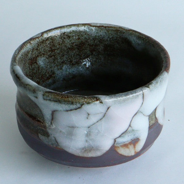 Shino Matcha Bowl for Outdoor Tea Ceremony, Red and White
