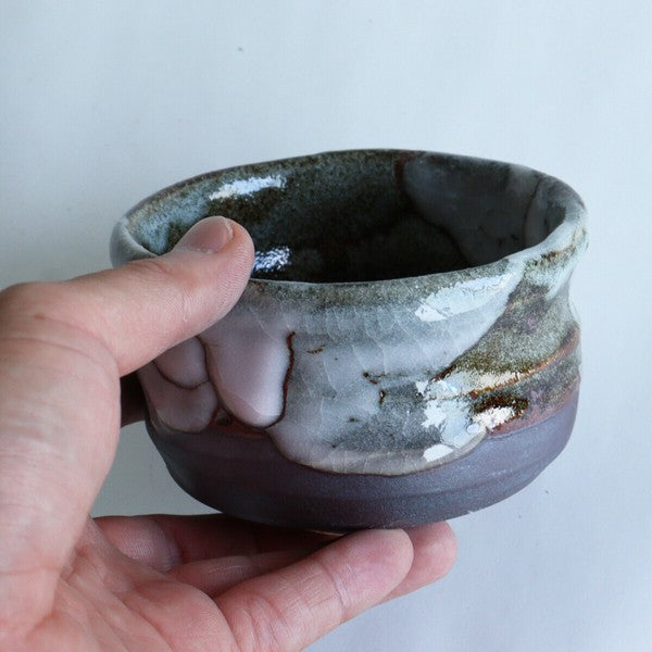 Shino Matcha Bowl for Outdoor Tea Ceremony, Red and White