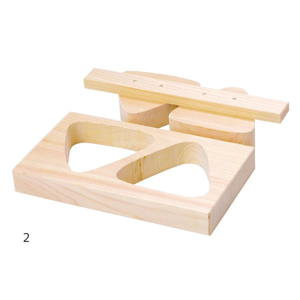 Cypress Rice Ball Cutter with Presser Extra Large 2 Holes, Large Hole