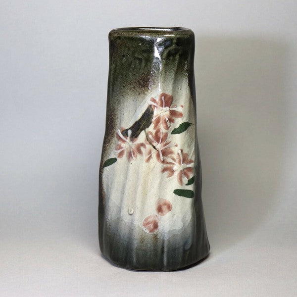 Mashiko Pottery Vase, Pentagonal Twist, Sakura