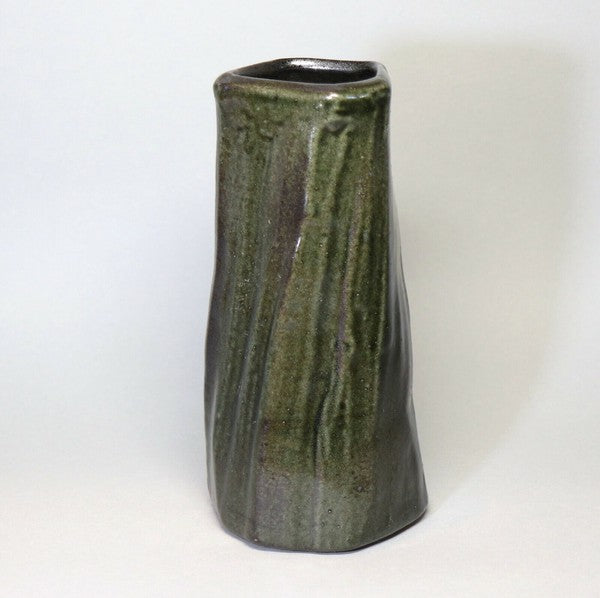 Mashiko Pottery Vase, Pentagonal Twist, Sakura