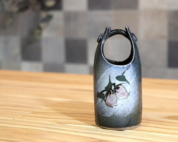 Mashiko Pottery Hand Bucket Vase - Firefly