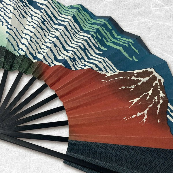 Red Fuji Decorative folding fan by Katsushika Hokusai