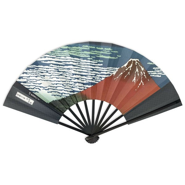 Red Fuji Decorative folding fan by Katsushika Hokusai