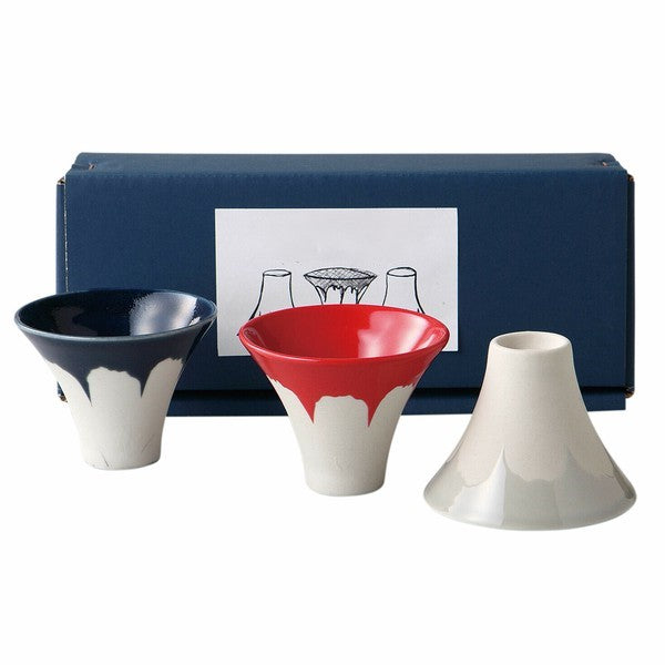 Mount Fuji 3-Piece Gift Set of Sake Cups