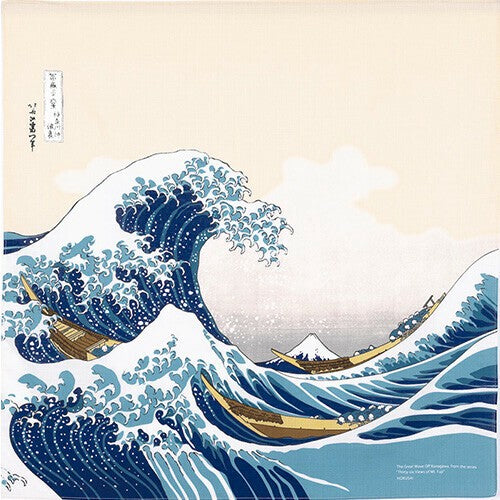 Furoshiki Cloth Ukiyo-e Fuji Behind the Waves White Waves Katsushika Hokusai 48x48cm