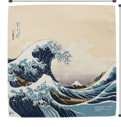 Furoshiki Cloth Ukiyo-e Fuji Behind the Waves White Waves Katsushika Hokusai 48x48cm