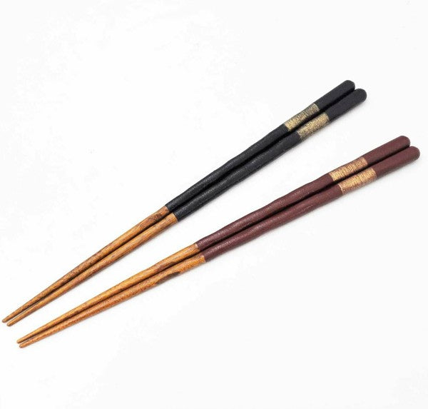 Nishiki Goi Yugetsu Couple Chopsticks and Rest Set Kawai in Paulownia Box