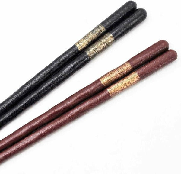 Nishiki Goi Yugetsu Couple Chopsticks and Rest Set Kawai in Paulownia Box