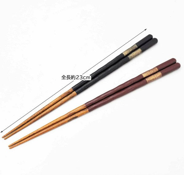 Nishiki Goi Yugetsu Couple Chopsticks and Rest Set Kawai in Paulownia Box