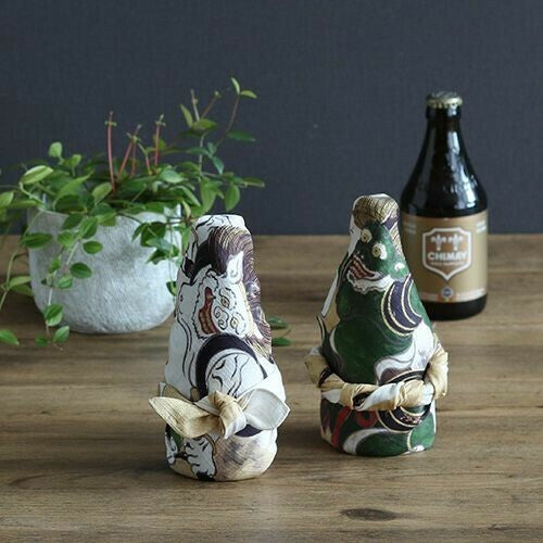 Furoshiki Ukiyo-e Wind God and Thunder God Folding Screen Painting Japanese Style 48x48cm