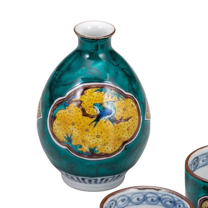 Sakeware Blue-handled Kutani / Bunki Kiln