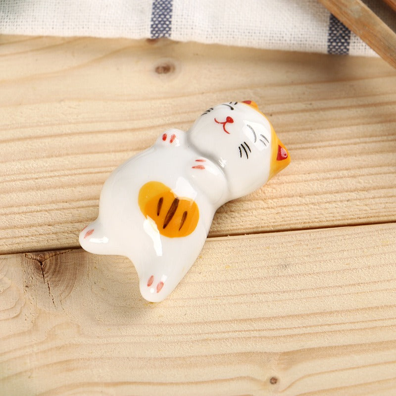 Cute ceramic kitten chopstick rests
