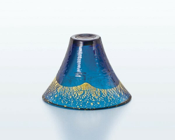 Lucky Cup Mount Fuji Gold and Navy Blue 65ml Sakazuki Cup for Cold Sake