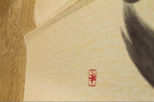 Standard Curtain Enso Good Luck Charm Japanese Style Linen Blend Beige (85x150cm)