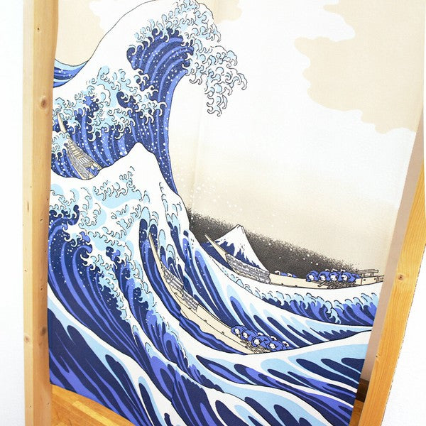 Katsushika Hokusai White Waves Lace Kanagawa Oki Namiura Japanese Style Curtain (85x150cm)