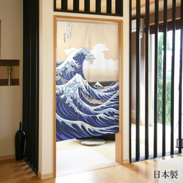Katsushika Hokusai White Waves Lace Kanagawa Oki Namiura Japanese Style Curtain (85x150cm)