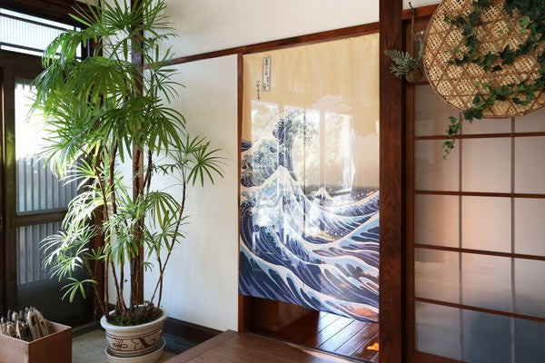 Katsushika Hokusai White Waves Lace Kanagawa Oki Namiura Japanese Style Curtain (85x150cm)