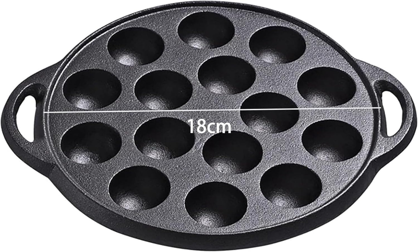 Takoyaki Pan Cast Iron Takoyaki Maker Skillet Griddle Japanese Octopus Meat Ball Mold Maker for Gas Heater & IH