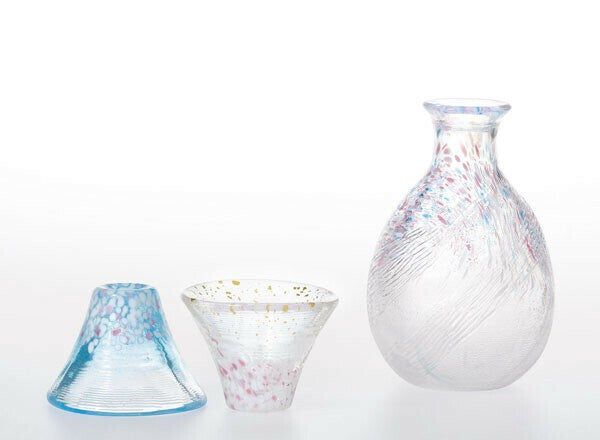Lucky Sake Cup Sakura Fuji Set Tokuri & Cups for Sake Tasting