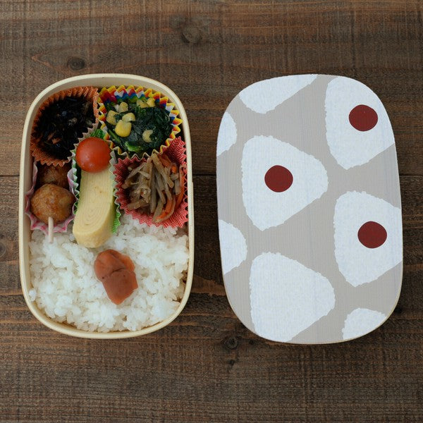 Bento box with rice balls and pickled plums 4 sizes