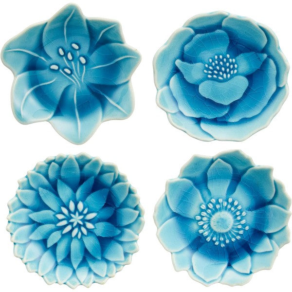 KATACHI Assorted Small Plates Set Asagi Seto Ware Flower-Shaped